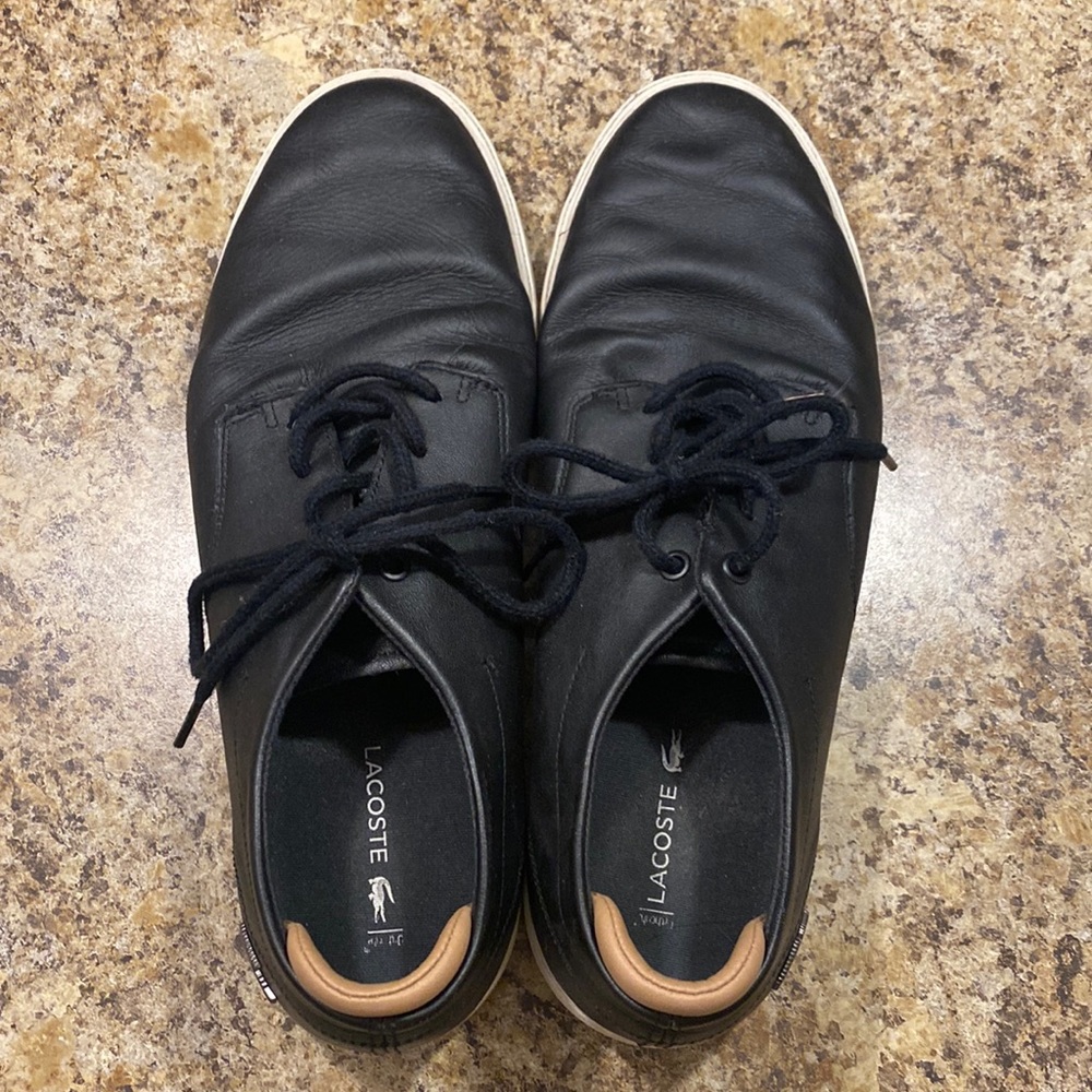 Lacoste Black Leather Sneakers Sz 10